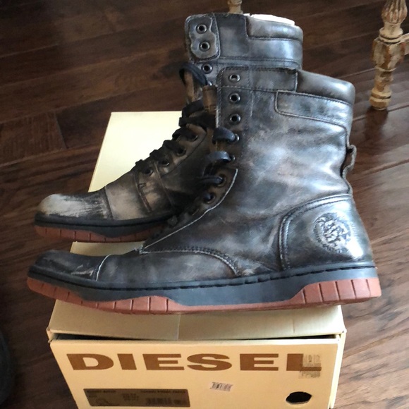 diesel boots zipper